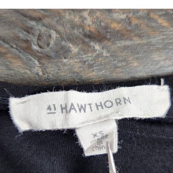 🌼41 Hawthorn Womens Top Size XS Long Sleeve Crew Neck Stripes Black Gray🌼 - Picture 7 of 11